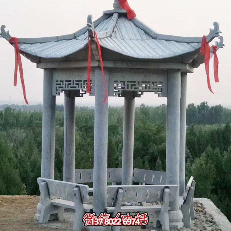 精致大理石雕涼亭，讓您在公園乘涼休息