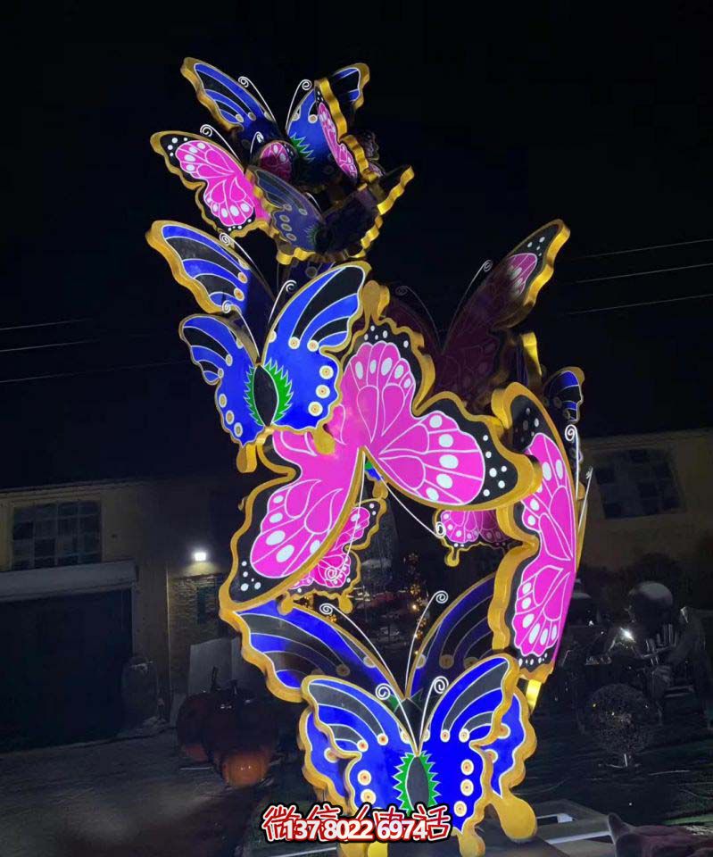 玻璃鋼蝴蝶雕塑，彩繪操場裝飾