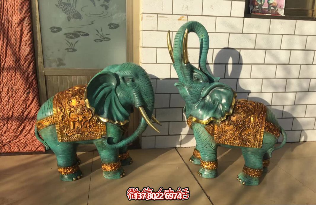 玻璃鋼大象彩繪雕塑，裝點室內創(chuàng)意庭院