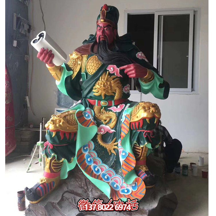 玻璃鋼關(guān)公神像，打造古典寺廟氛圍