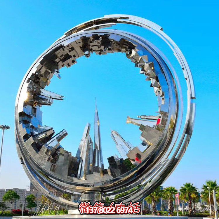 不銹鋼抽象齒輪雕塑，點(diǎn)綴園林景觀