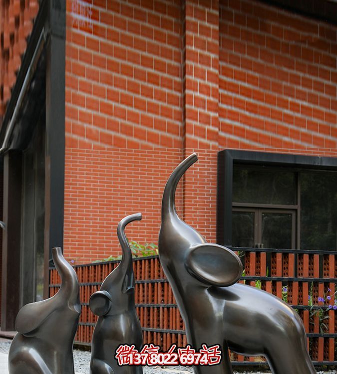 高端玻璃鋼擺件仿銅抽象大象，給你帶來(lái)美好生活