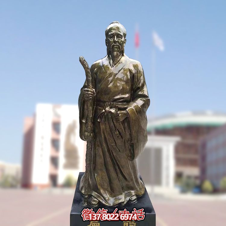 仿銅扁鵲雕塑，玻璃鋼制戶外裝飾
