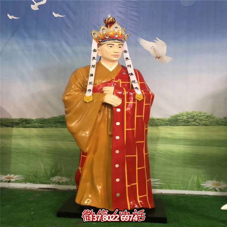 玻璃鋼雕塑唐僧人物，給公園戶外景觀增色