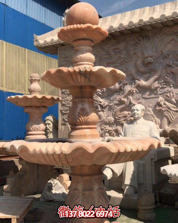 精美雕刻大理石流水?dāng)[件，完美搭配豪華別墅和小區(qū)噴泉