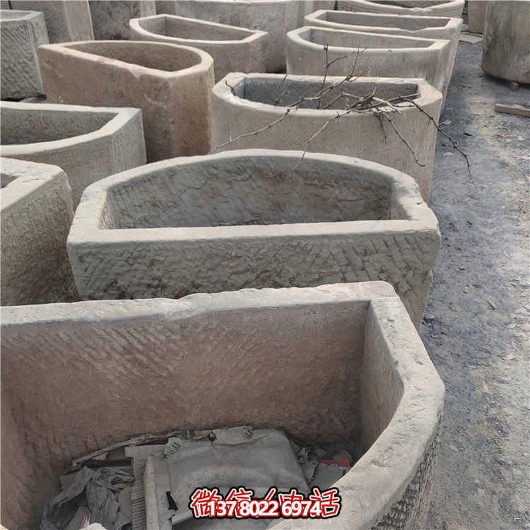 經典老石雕，精美大理石槽，美化園林景觀