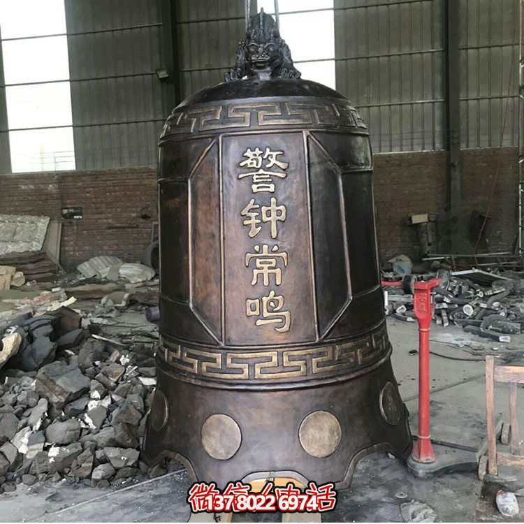 大型仿銅鐘玻璃鋼雕塑，給景區(qū)、寺廟、園林帶來更多美好