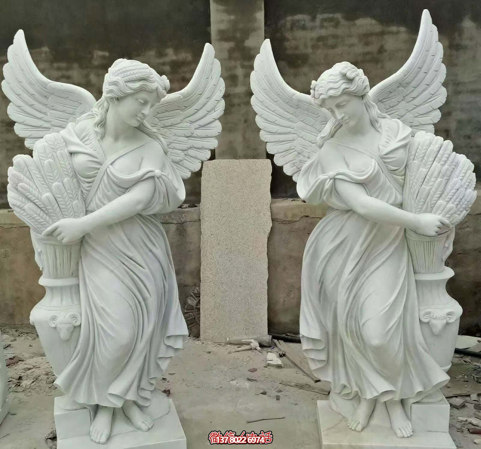 精雕細(xì)琢的白玉雕塑，點(diǎn)綴西方庭院別墅