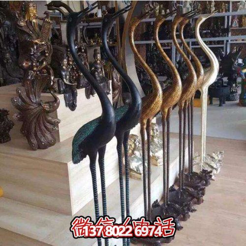 精美銅雕擺件，裝飾園林景區(qū)的丹頂鶴雕塑
