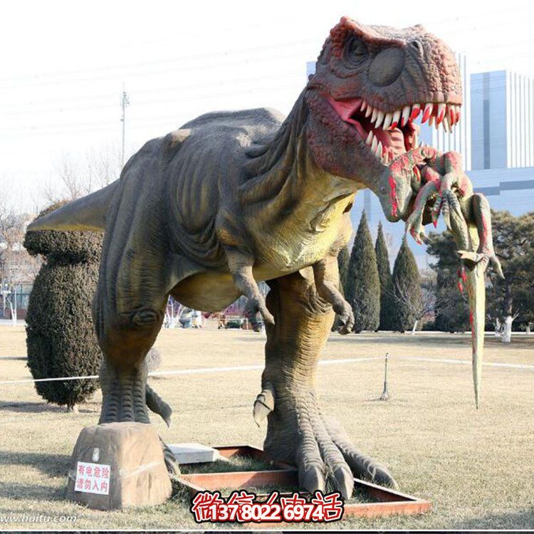 玻璃鋼仿真恐龍雕像，為動物園、園林等戶外場所擺放