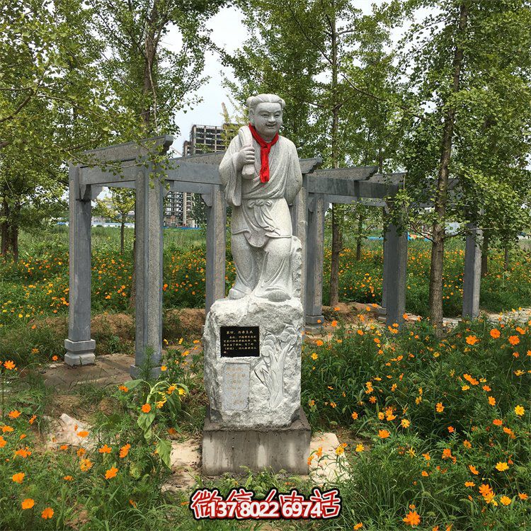 精美大理石石雕人物雕塑，增添園林美景