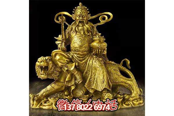 鎏金財(cái)神雕塑，招財(cái)進(jìn)寶