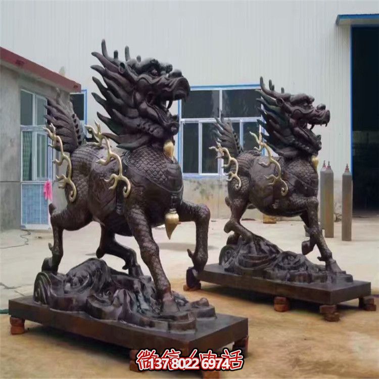 山水之藝，大型銅雕麒麟神雕塑