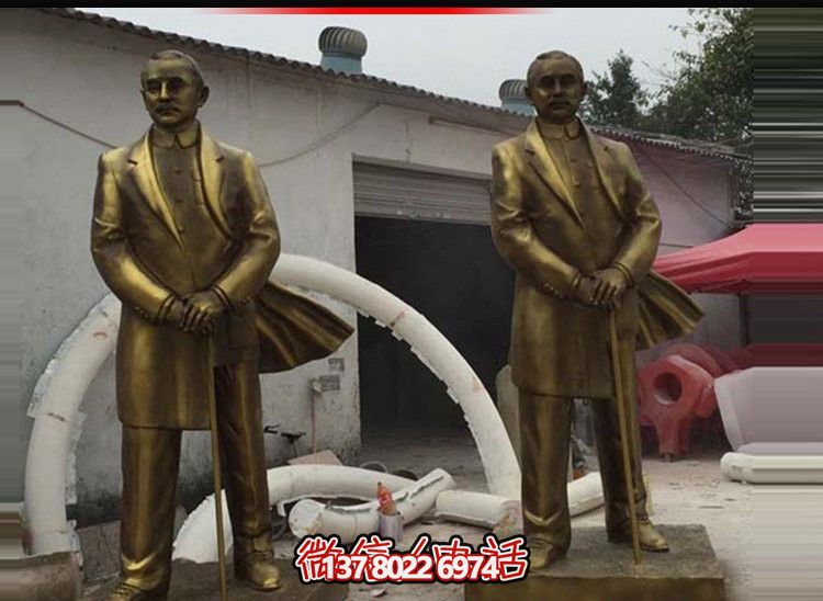偉人孫中山仿銅雕塑，玻璃鋼擺放景觀園林