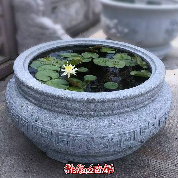 仿古大理石石雕魚(yú)缸，用藝術(shù)裝點(diǎn)你的生活