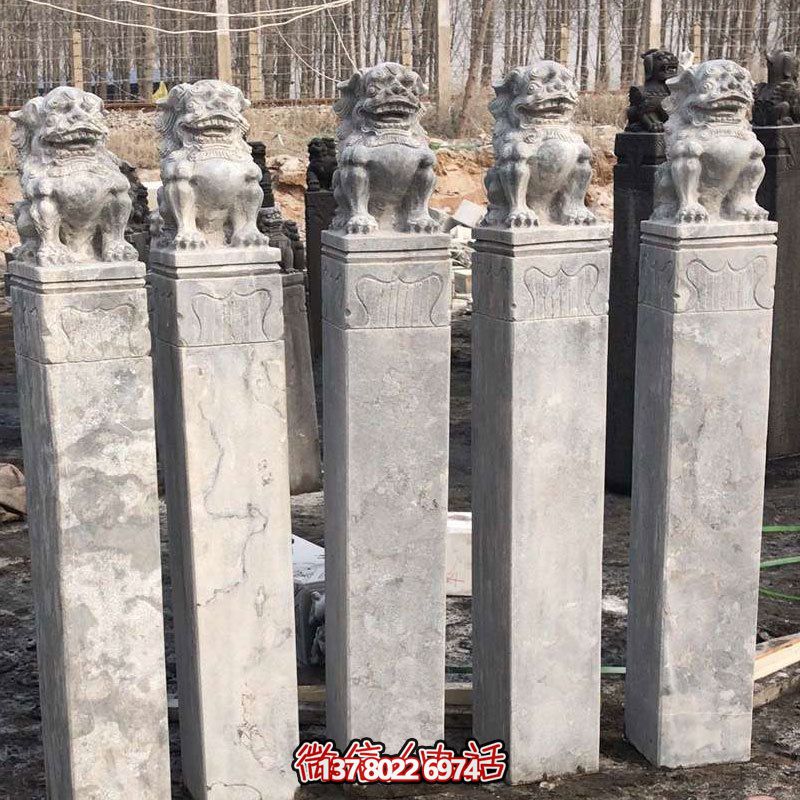 精美大理石獅子拴馬柱，點綴庭院園林