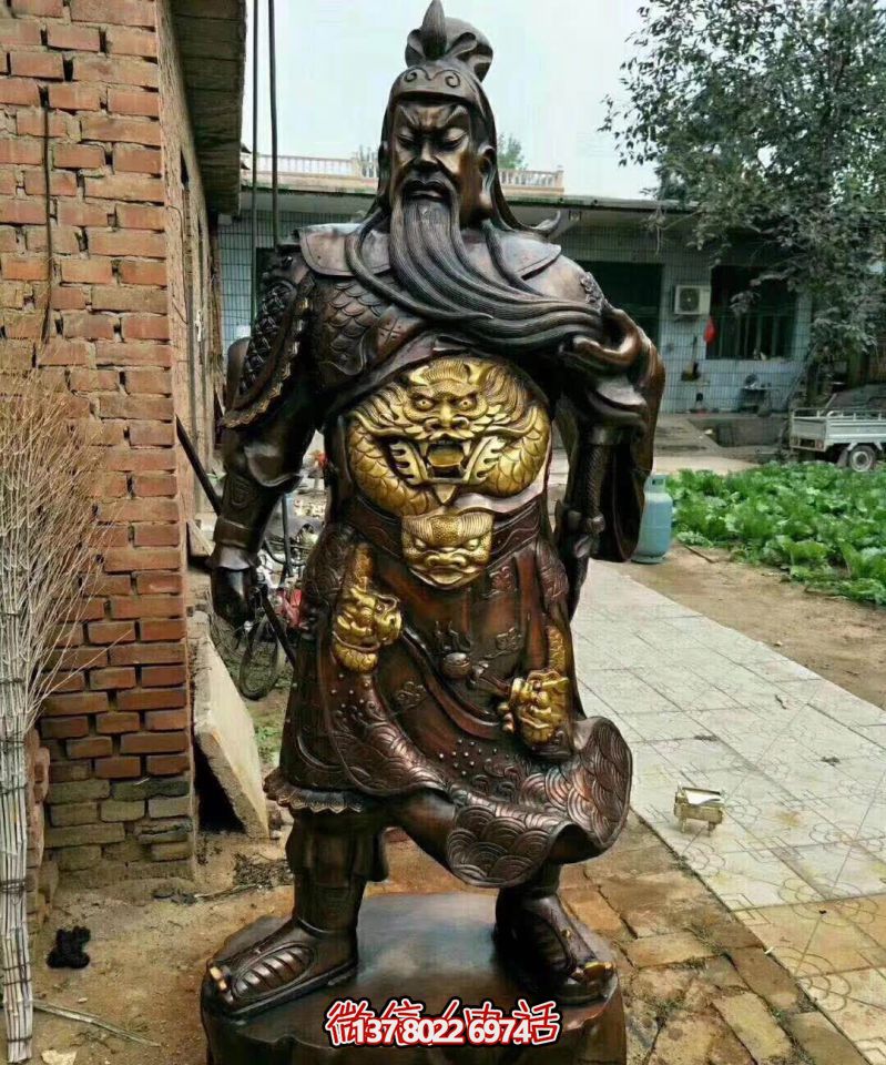關(guān)公銅雕，大型景區(qū)寺廟開業(yè)招財(cái)供奉雕塑