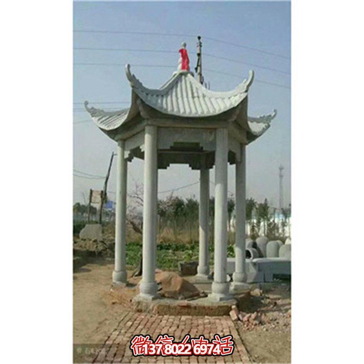 精美雕刻石頭涼亭，享受乘涼休息的樂趣