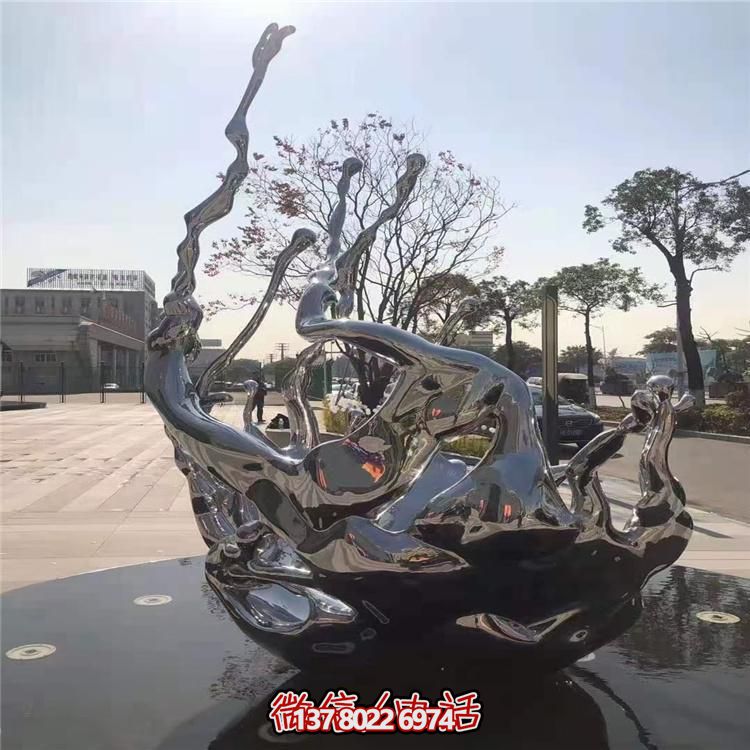 創(chuàng)意不銹鋼浪花雕塑，美化你的戶外廣場