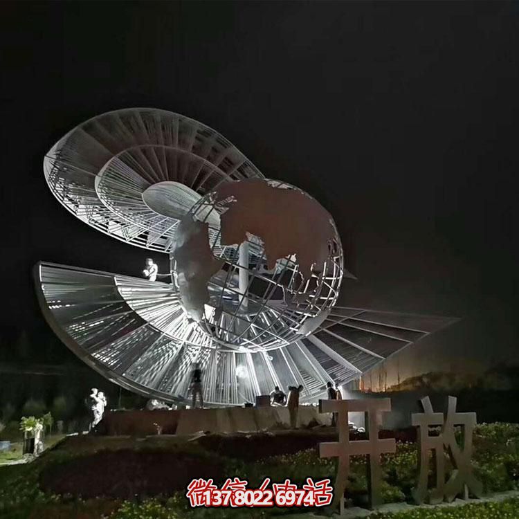 不銹鋼大型戶(hù)外景觀鏤空創(chuàng)意地球儀雕塑