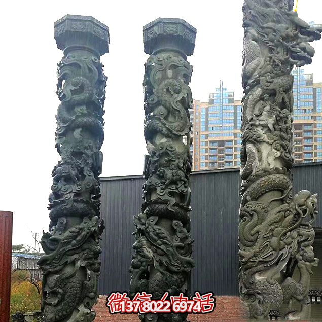 仿青石中國龍柱，為酒店門前增添靈動(dòng)氣息