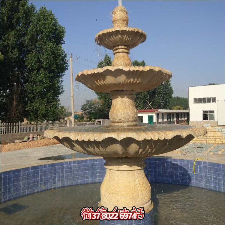 花崗巖噴泉流水擺件，給你不一樣的戶外廣場園林景觀雕塑