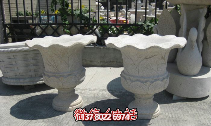 歐式大理石花盆石雕雕塑，締造公園景區(qū)精美景觀
