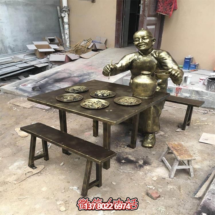 玻璃鋼仿銅人物雕塑擺件，高雅裝點(diǎn)戶外園林