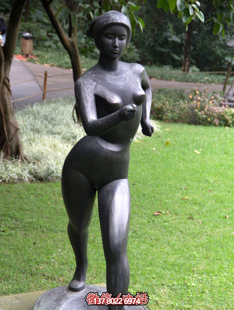 玻璃鋼仿銅雕塑，裝飾公園精彩競走運(yùn)動