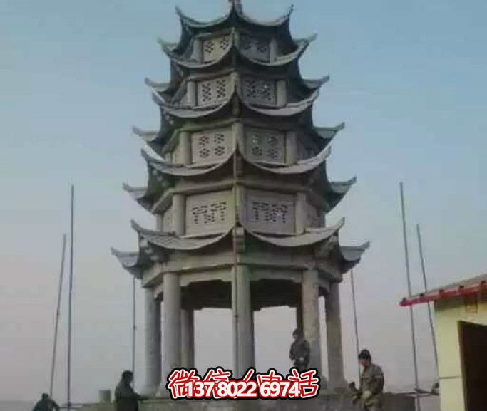 多層青石仿古塔涼亭，為你的寺院增添神秘氣息