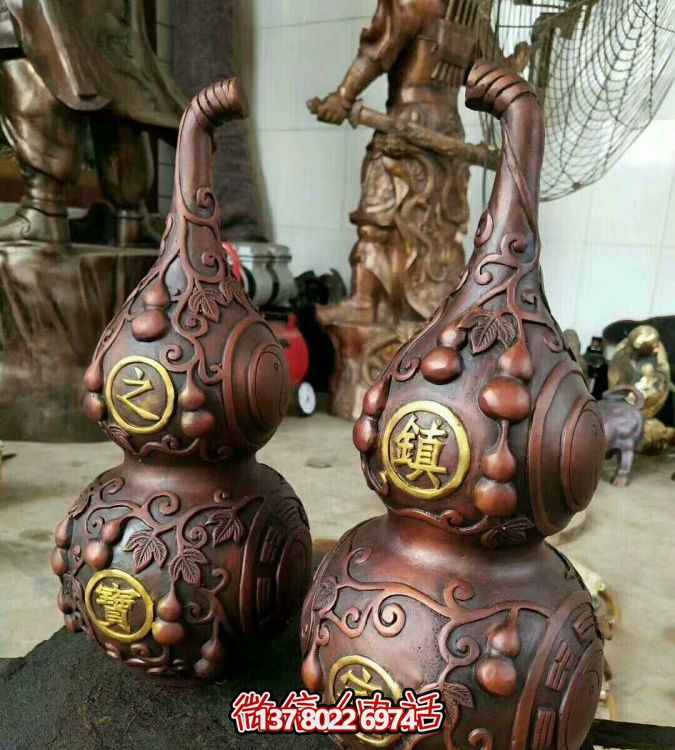 銅雕葫蘆雕塑，增添家居的福氣
