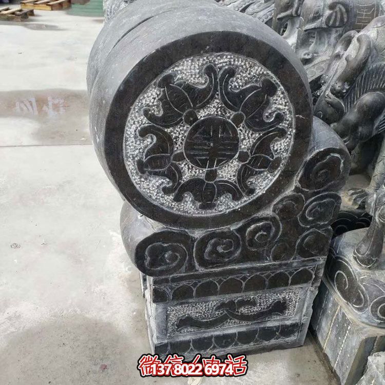 精美青石浮雕抱鼓石雕塑，點(diǎn)綴門(mén)口庭院
