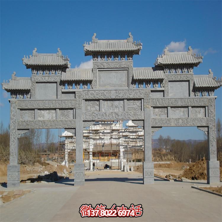 古建筑大型牌坊雕塑——給村口帶來(lái)歷史的回響