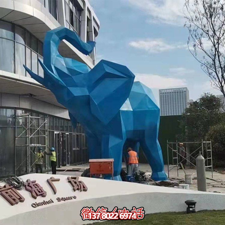 幾何雕塑大象，裝點(diǎn)商場、戶外廣場