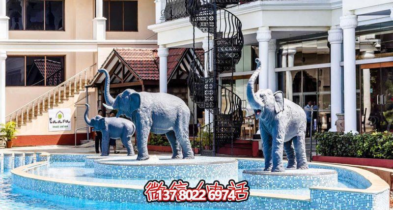 玻璃鋼大象雕塑?chē)娙獮榫频暝鎏愍?dú)特的藝術(shù)氣息