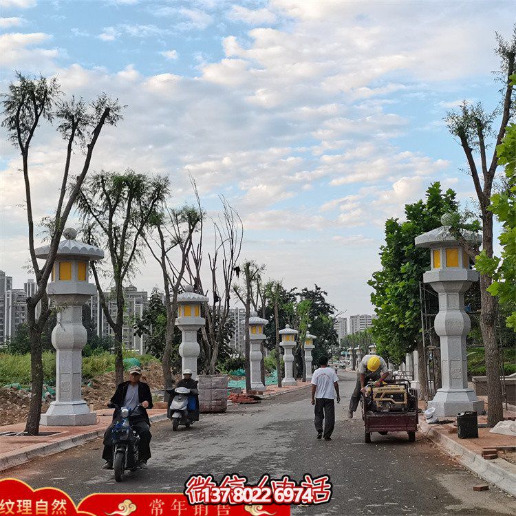 精美絕倫的大型石雕燈籠，專為園林路燈定制