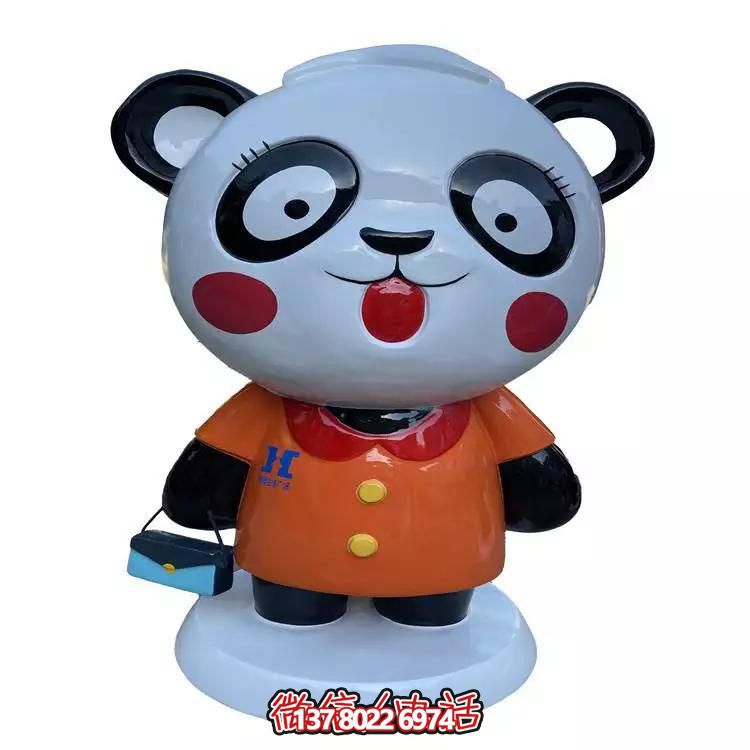 卡通熊貓雕塑玻璃鋼為幼兒商場(chǎng)裝飾的最佳選擇