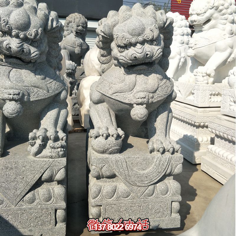 精美大理石獅子雕塑，裝點(diǎn)你的戶外庭院