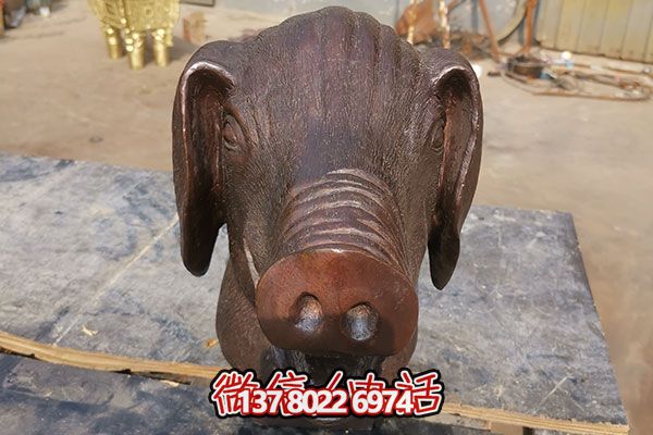 室外豬頭石雕雕塑，添加歡樂氣氛