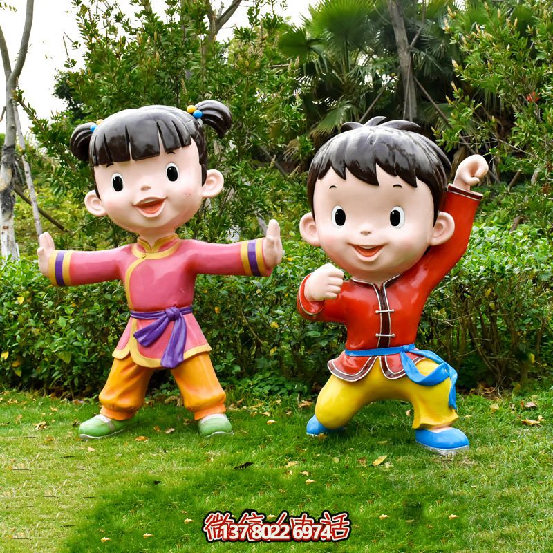 游樂場(chǎng)玻璃鋼卡通功夫人物雕塑