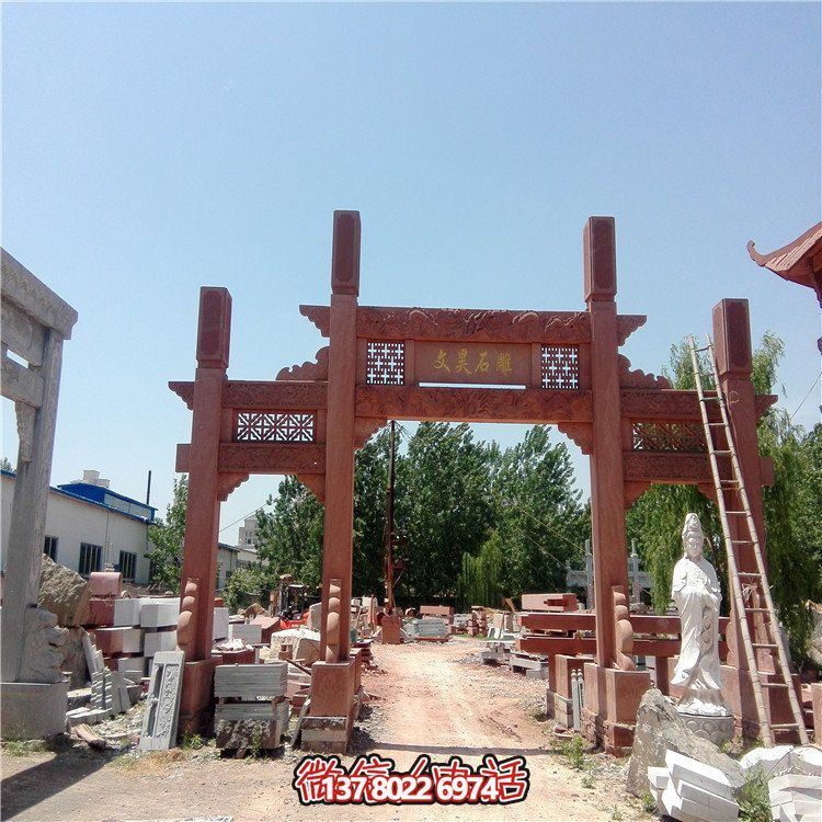 仿古雕塑擺件，青石大理石裝飾門樓牌樓牌坊村口