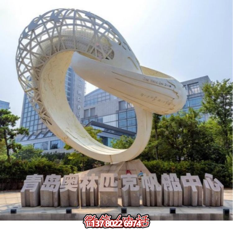 不銹鋼創(chuàng)意鏤空?qǐng)A環(huán)主題公園標(biāo)志雕塑