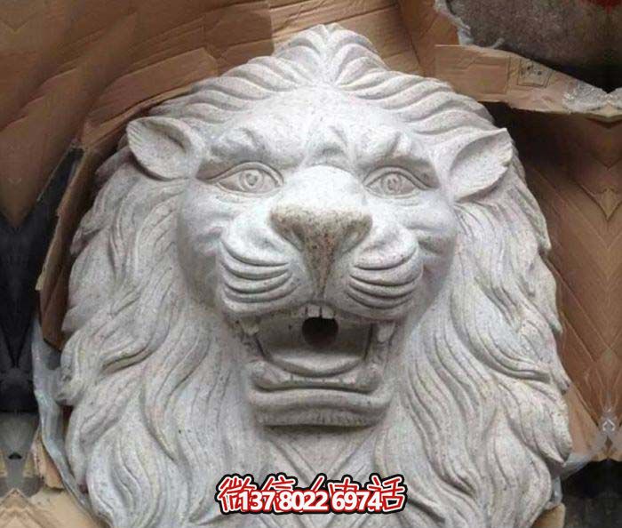 景區(qū)庭院大理石石雕兇狠的獅子頭雕塑 景區(qū)庭院大理石石雕兇狠的獅子頭雕塑