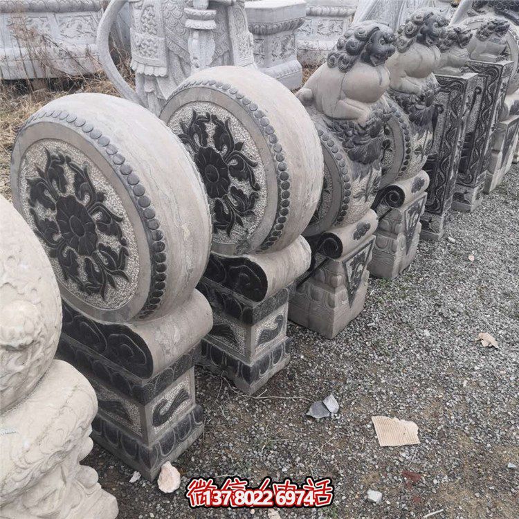 抱鼓石，青石仿古門墩