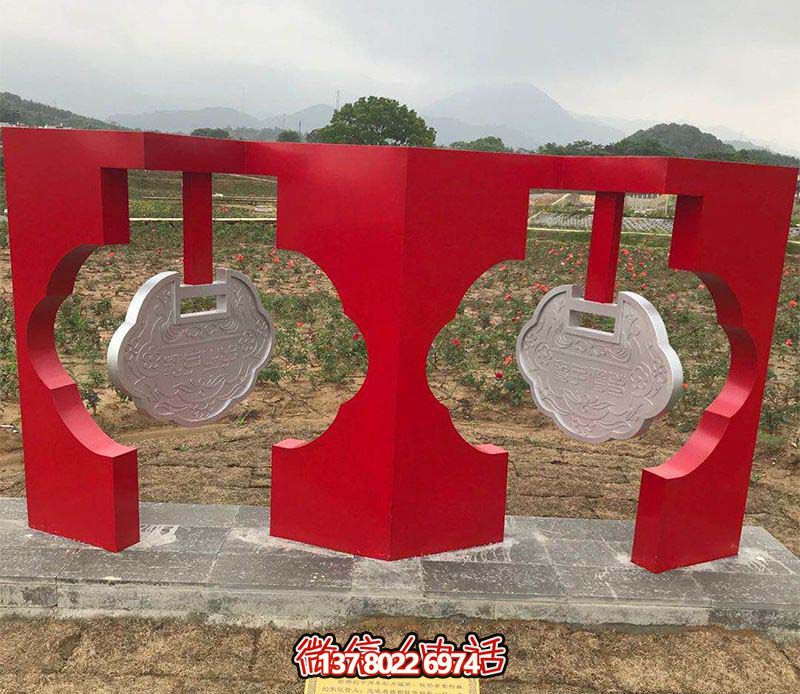公園創(chuàng)意兩個同心鎖雕塑 公園創(chuàng)意兩個同心鎖雕塑