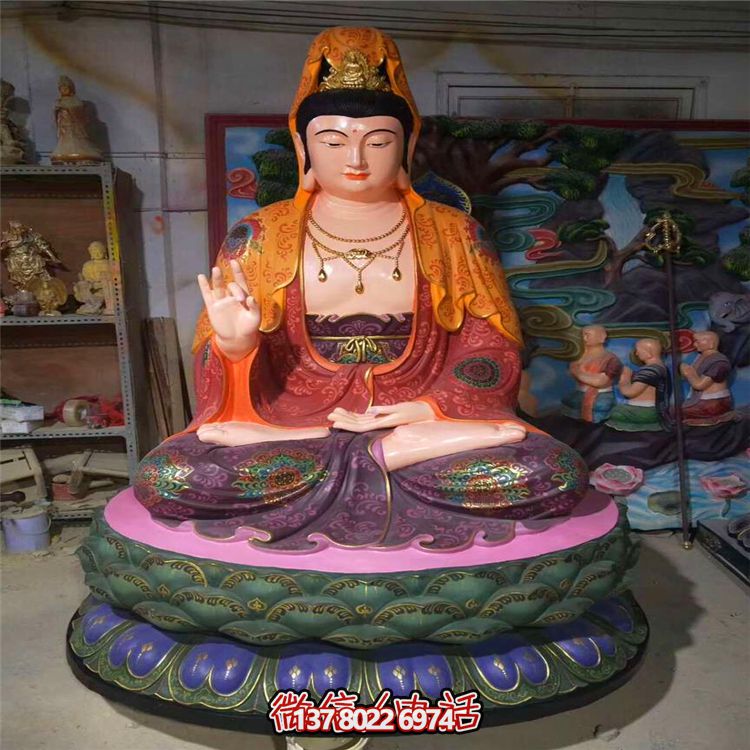 玻璃鋼彩繪寺廟大型景觀(guān)菩薩觀(guān)音雕塑