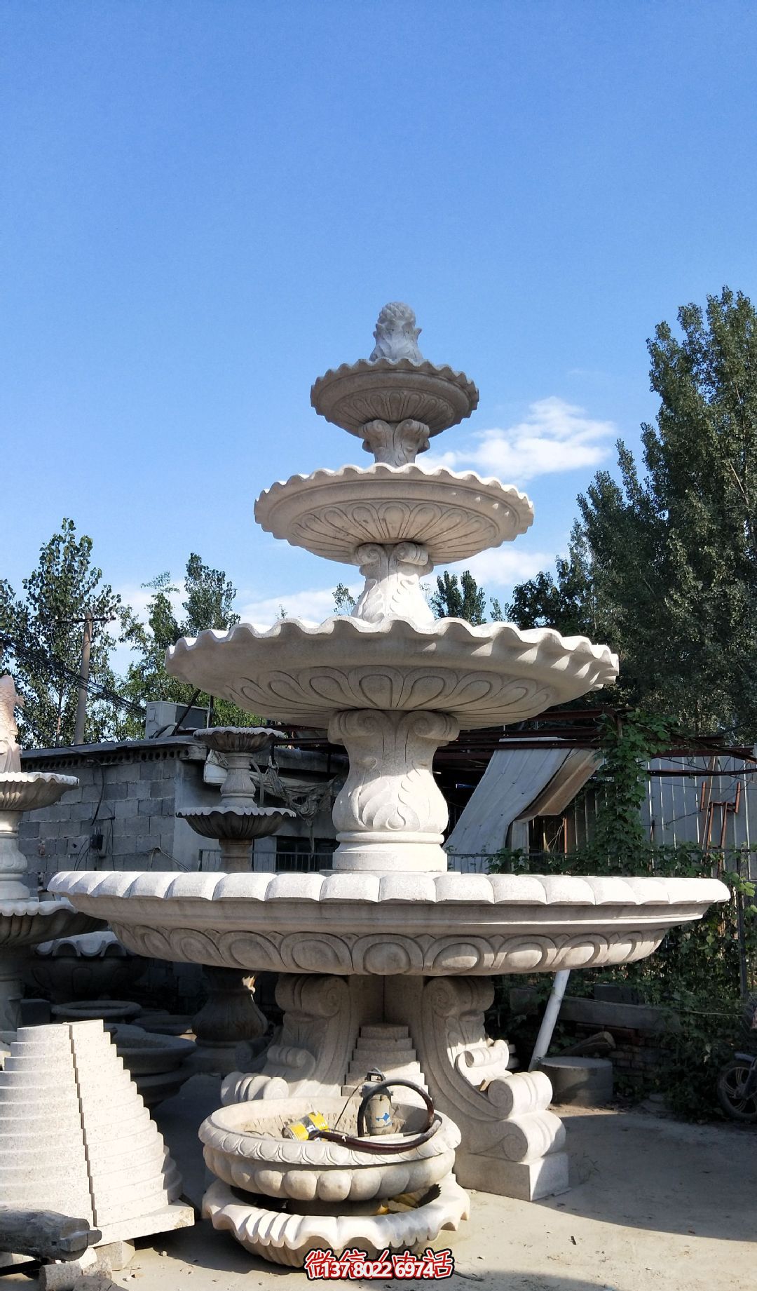 庭院石雕多層大理石風水球噴泉雕塑 庭院石雕多層大理石風水球噴泉雕塑