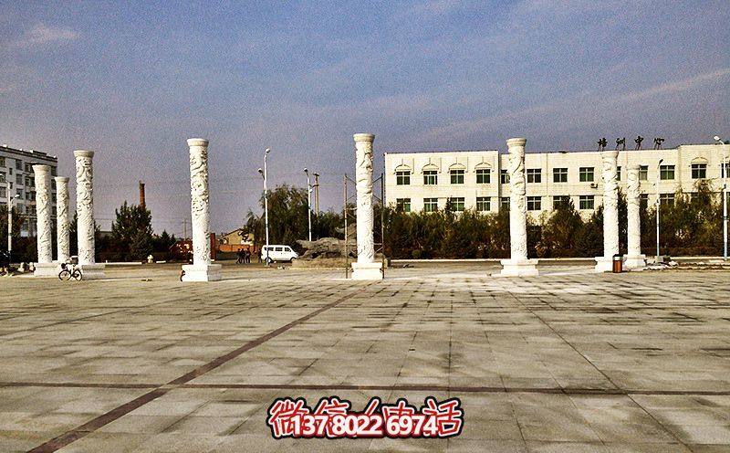 學(xué)校廣場擺放大理石龍柱擺件 學(xué)校廣場擺放大理石龍柱擺件