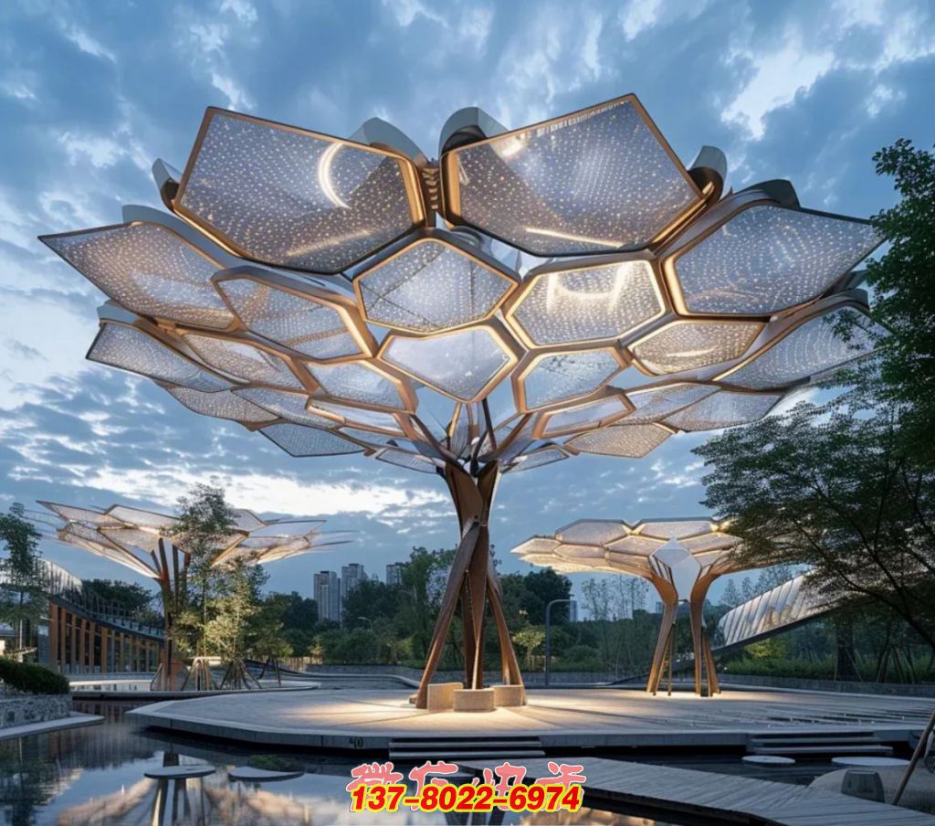 星芒翠蓋 —— 不銹鋼構(gòu)繪就的戶外生態(tài)景觀巨樹(shù)