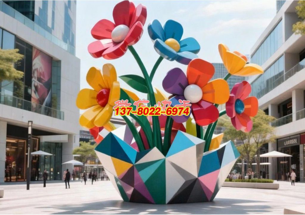 《綻城?綺夢花簇》：都市園林里的不銹鋼景觀，盛綻彩色花束織就鮮活日常